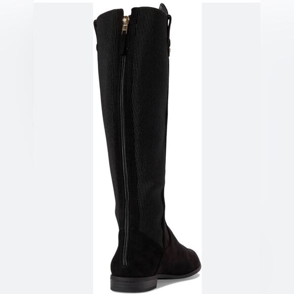 Anne Klein Audrey Tall Riding Boots Knee High Black iFlex Low Block Heel Size 7 - Picture 7 of 12